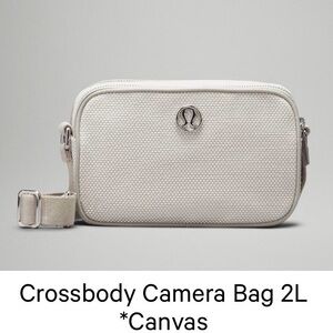 Lululemon Beige Checkered Canvas Crossbody Bag
